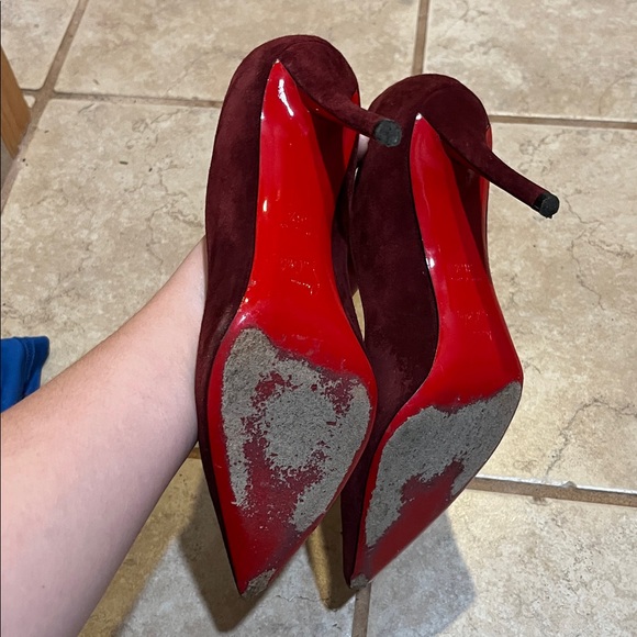 Christian Louboutin authentic red suede heels box no lid - Picture 3 of 7